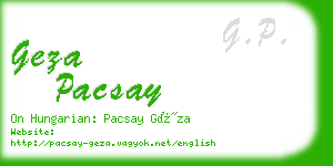 geza pacsay business card